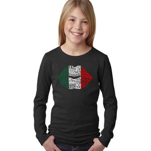 Girl's Word Art Long Sleeve - Latina Lips